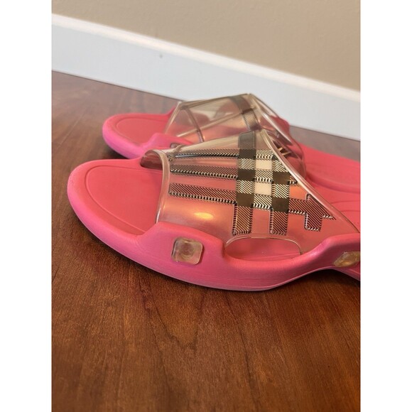 Burberry Women's Pink Check Slide Sandals Size 39 US 8.5 - 9 - Picture 7 of 12